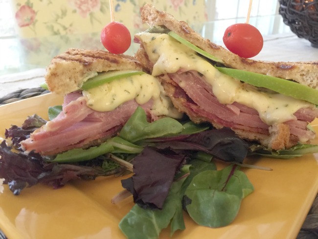 Grilled Ham, Brie And Apple Sandwich With Spicy Cranberry Mustard