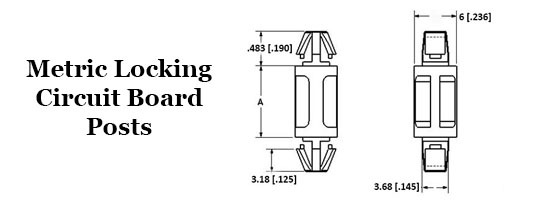 Metric Locking Circuit Board Posts