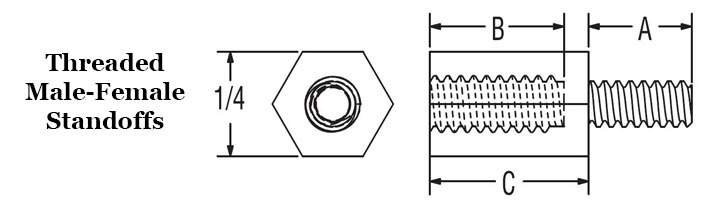 1/4 Hex Threaded Male-Female Standoffs | Volt Industrial Plastics