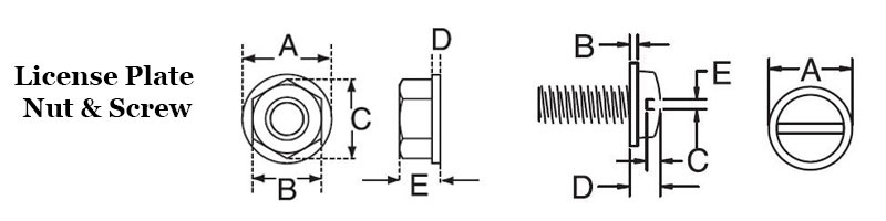 License Plate Screw and Nut Image 2