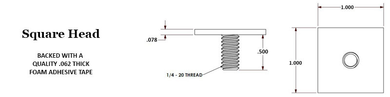 Square Head Adhesive Backed Screw Image 2