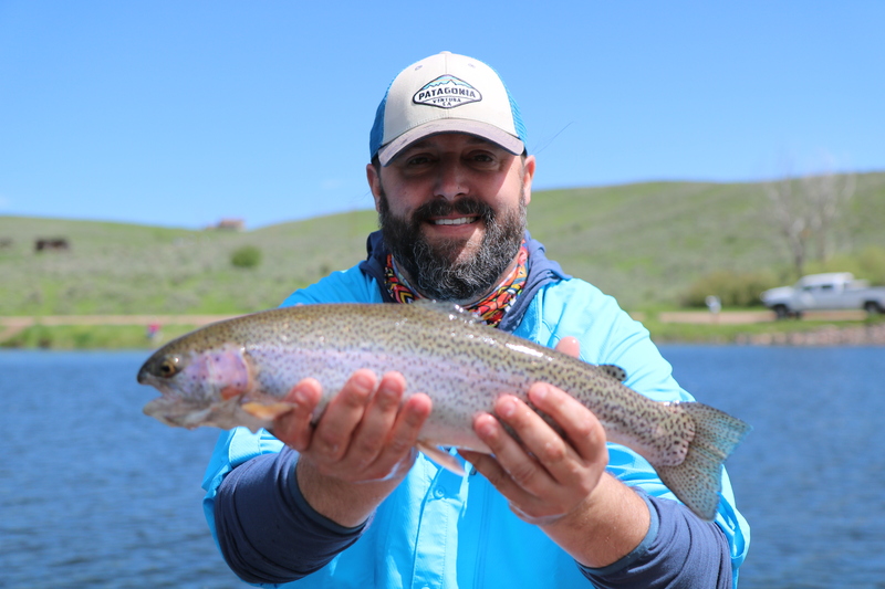 Trent with a fat Stagecoach Reservoir Rainbow