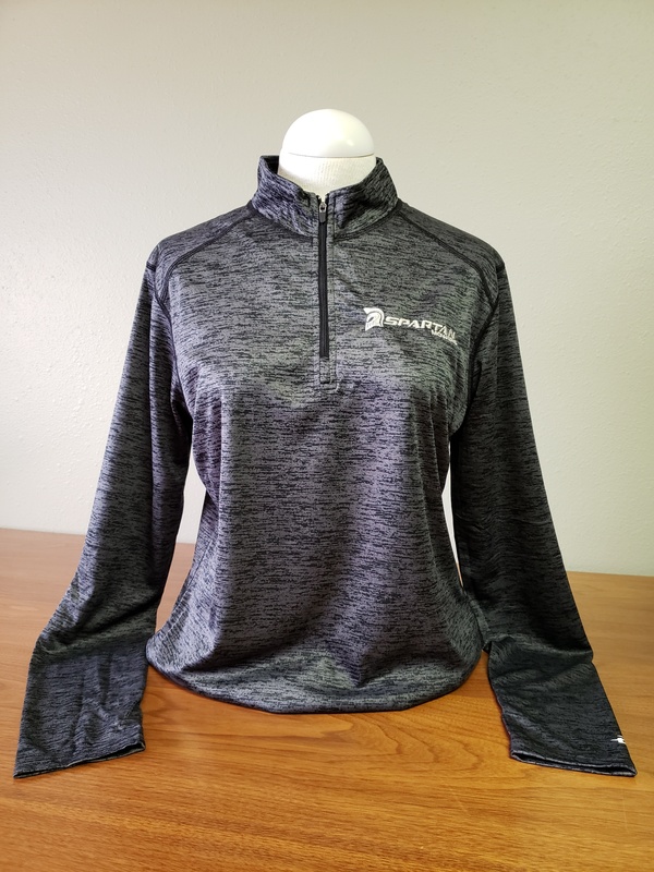 SPARTAN LADIES TONAL BLEND 1/4 ZIP PULLOVER- GRAY