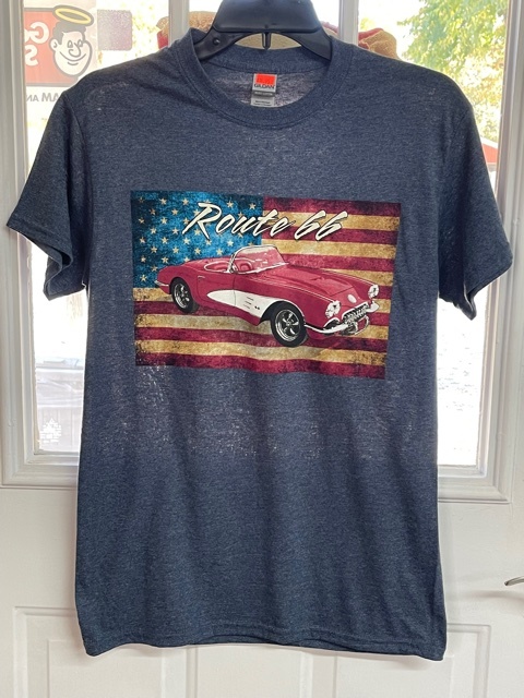 Route 66 Car/Flag Shirt-Small