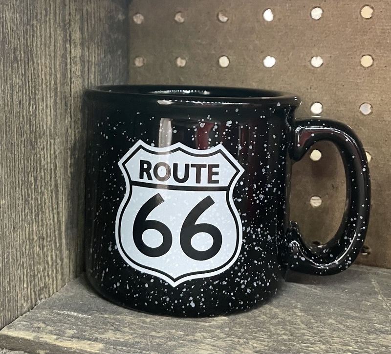 Route 66 Black with white speckles Coffee Mug