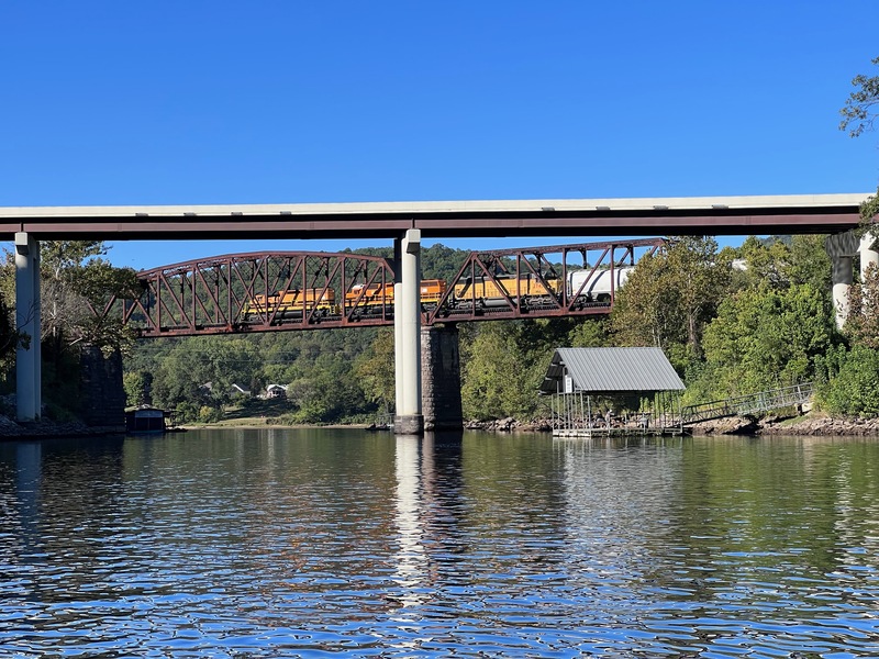 Norfork River railroad bridge.