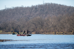 The White River Inn, Men trout fishing on the White River in Cotter, Arkansas