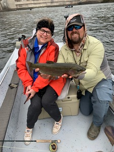 The White River Inn, Man and Woman trout fishing on the White River in Cotter, Arkansas