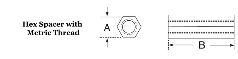 Hex Spacers with Metric Thread Image 2