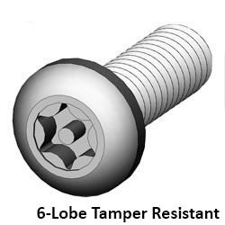 Metric Six Lobe Tamper Resistant Screws