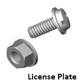 License Plate Screw and Nut
