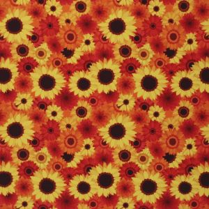 Fall Splendor Brown Sunflower Fabric 28401-A from Quilting Treasures by The Yard