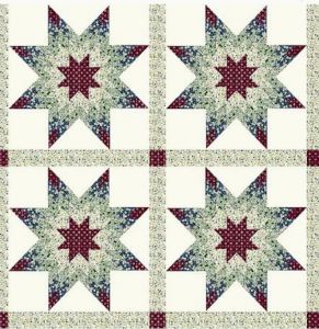 Cheater Quilt Top Material By The Yard,90/" wide,/"Dahlia Navy/"