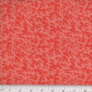 Coral Floral Fabric by the Yard. Quilting Cotton, Organic Knit