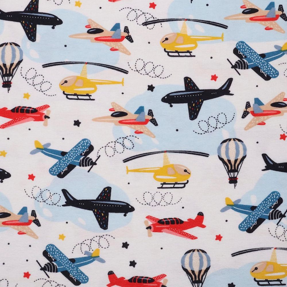 45 Airplanes Flannel White Marshall Dry Goods Company