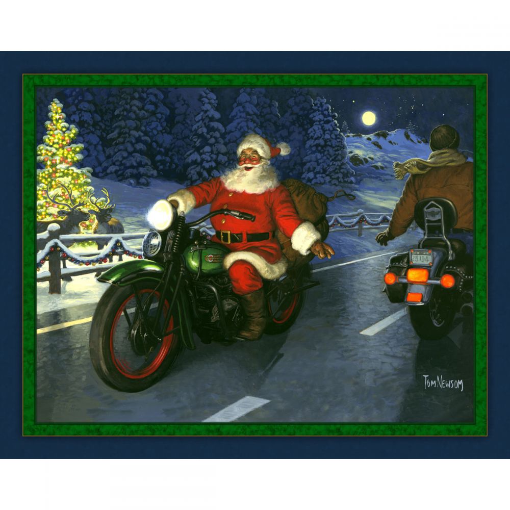 45 Motorcycle Santa Panel | Marshall Dry Goods Company