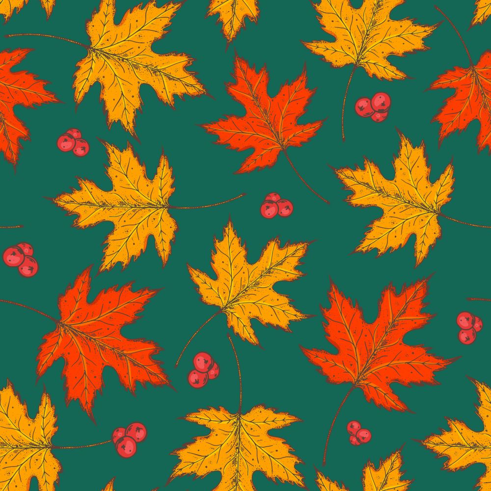 45 Autumn Leaves Teal | Marshall Dry Goods Company