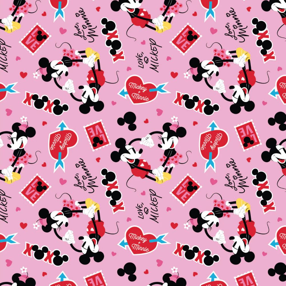 45 Camelot Fabrics Mickey Mouse Valentine Xoxo | Marshall Dry Goods Company